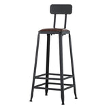 Industrial Style Square Leather Seat with Metal Legs Counter Stool for Kitchen Bar Clearhalo 'Bar Furniture' 'Bar Stools' 'bar_stools' 'furn' 'furn_bar_stools' 'furniture_bar_stools' 'Kitchen & Dining Furniture' 'kitchen&dining_furn' 'kitchen' 'kitchen_furn' Furniture' 4211396