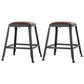 Industrial Style Square Leather Seat with Metal Legs Counter Stool for Kitchen Bar Backless 2 Piece Set Short Stool(18"H) Clearhalo 'Bar Furniture' 'Bar Stools' 'bar_stools' 'furn' 'furn_bar_stools' 'furniture_bar_stools' 'Kitchen & Dining Furniture' 'kitchen&dining_furn' 'kitchen' 'kitchen_furn' Furniture' 4211399