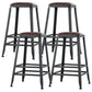 Industrial Style Square Leather Seat with Metal Legs Counter Stool for Kitchen Bar Backless 4 Piece Set Counter Stool(26"H) Clearhalo 'Bar Furniture' 'Bar Stools' 'bar_stools' 'furn' 'furn_bar_stools' 'furniture_bar_stools' 'Kitchen & Dining Furniture' 'kitchen&dining_furn' 'kitchen' 'kitchen_furn' Furniture' 4211406