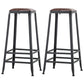 Industrial Style Square Leather Seat with Metal Legs Counter Stool for Kitchen Bar Backless 2 Piece Set Bar Stool(31"H) Clearhalo 'Bar Furniture' 'Bar Stools' 'bar_stools' 'furn' 'furn_bar_stools' 'furniture_bar_stools' 'Kitchen & Dining Furniture' 'kitchen&dining_furn' 'kitchen' 'kitchen_furn' Furniture' 4211411