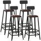 Industrial Style Square Leather Seat with Metal Legs Counter Stool for Kitchen Bar With Back 4 Piece Set Bar Stool(30"H) Clearhalo 'Bar Furniture' 'Bar Stools' 'bar_stools' 'furn' 'furn_bar_stools' 'furniture_bar_stools' 'Kitchen & Dining Furniture' 'kitchen&dining_furn' 'kitchen' 'kitchen_furn' Furniture' 4211412