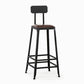 Industrial Style Square Leather Seat with Metal Legs Counter Stool for Kitchen Bar With Back 1 Piece Bar Stool(30"H) Clearhalo 'Bar Furniture' 'Bar Stools' 'bar_stools' 'furn' 'furn_bar_stools' 'furniture_bar_stools' 'Kitchen & Dining Furniture' 'kitchen&dining_furn' 'kitchen' 'kitchen_furn' Furniture' 4211413
