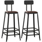 Industrial Style Square Leather Seat with Metal Legs Counter Stool for Kitchen Bar With Back 2 Piece Set Bar Stool(30"H) Clearhalo 'Bar Furniture' 'Bar Stools' 'bar_stools' 'furn' 'furn_bar_stools' 'furniture_bar_stools' 'Kitchen & Dining Furniture' 'kitchen&dining_furn' 'kitchen' 'kitchen_furn' Furniture' 4211414