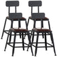 Industrial Style Square Leather Seat with Metal Legs Counter Stool for Kitchen Bar With Back 4 Piece Set Short Stool(18"H) Clearhalo 'Bar Furniture' 'Bar Stools' 'bar_stools' 'furn' 'furn_bar_stools' 'furniture_bar_stools' 'Kitchen & Dining Furniture' 'kitchen&dining_furn' 'kitchen' 'kitchen_furn' Furniture' 4211415