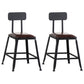 Industrial Style Square Leather Seat with Metal Legs Counter Stool for Kitchen Bar With Back 2 Piece Set Short Stool(18"H) Clearhalo 'Bar Furniture' 'Bar Stools' 'bar_stools' 'furn' 'furn_bar_stools' 'furniture_bar_stools' 'Kitchen & Dining Furniture' 'kitchen&dining_furn' 'kitchen' 'kitchen_furn' Furniture' 4211417