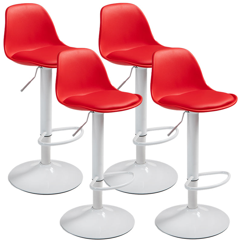 Scandinavian Bar Stool Bucket Leather Seat Counter Stool for Kitchen Bar Red White 4 Piece Set Clearhalo 'Bar Furniture' 'Bar Stools' 'bar_stools' 'furn' 'furn_bar_stools' 'furniture_bar_stools' 'Kitchen & Dining Furniture' 'kitchen&dining_furn' 'kitchen' 'kitchen_furn' Furniture' 4211435