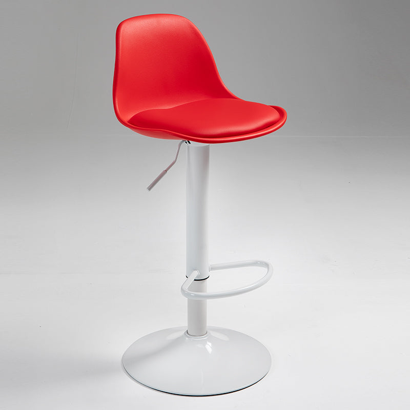 Scandinavian Bar Stool Bucket Leather Seat Counter Stool for Kitchen Bar Red White 1 Piece Clearhalo 'Bar Furniture' 'Bar Stools' 'bar_stools' 'furn' 'furn_bar_stools' 'furniture_bar_stools' 'Kitchen & Dining Furniture' 'kitchen&dining_furn' 'kitchen' 'kitchen_furn' Furniture' 4211438