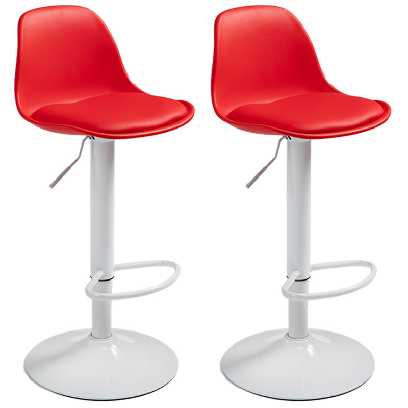 Scandinavian Bar Stool Bucket Leather Seat Counter Stool for Kitchen Bar Red White 2 Piece Set Clearhalo 'Bar Furniture' 'Bar Stools' 'bar_stools' 'furn' 'furn_bar_stools' 'furniture_bar_stools' 'Kitchen & Dining Furniture' 'kitchen&dining_furn' 'kitchen' 'kitchen_furn' Furniture' 4211439