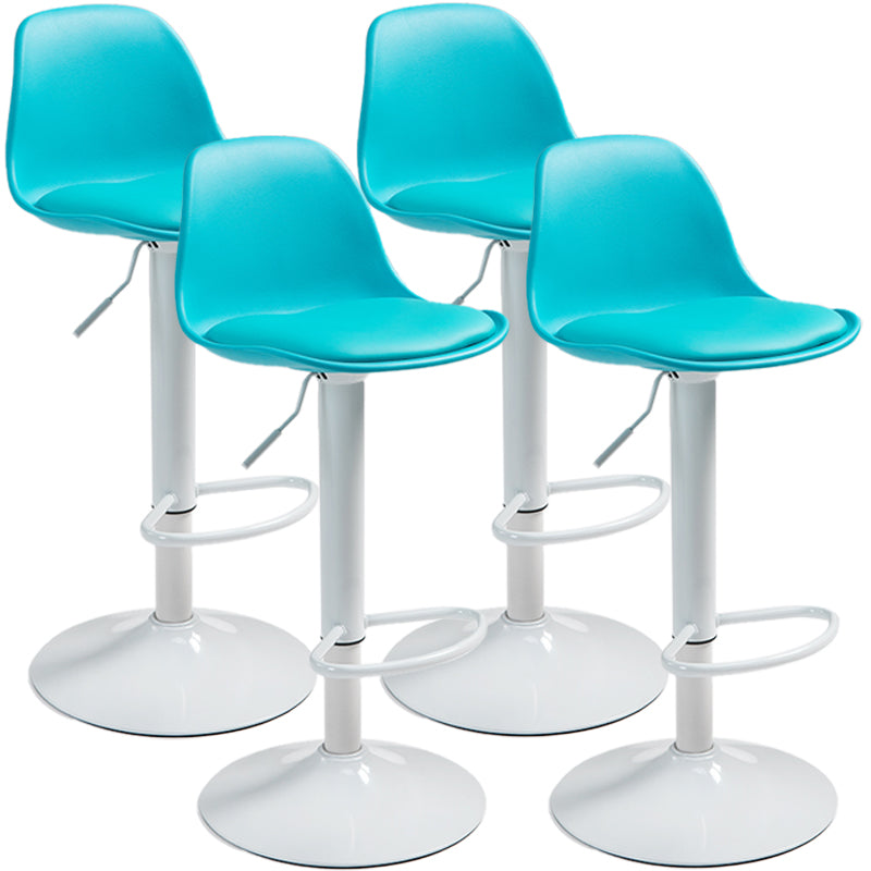 Scandinavian Bar Stool Bucket Leather Seat Counter Stool for Kitchen Bar Blue White 4 Piece Set Clearhalo 'Bar Furniture' 'Bar Stools' 'bar_stools' 'furn' 'furn_bar_stools' 'furniture_bar_stools' 'Kitchen & Dining Furniture' 'kitchen&dining_furn' 'kitchen' 'kitchen_furn' Furniture' 4211448