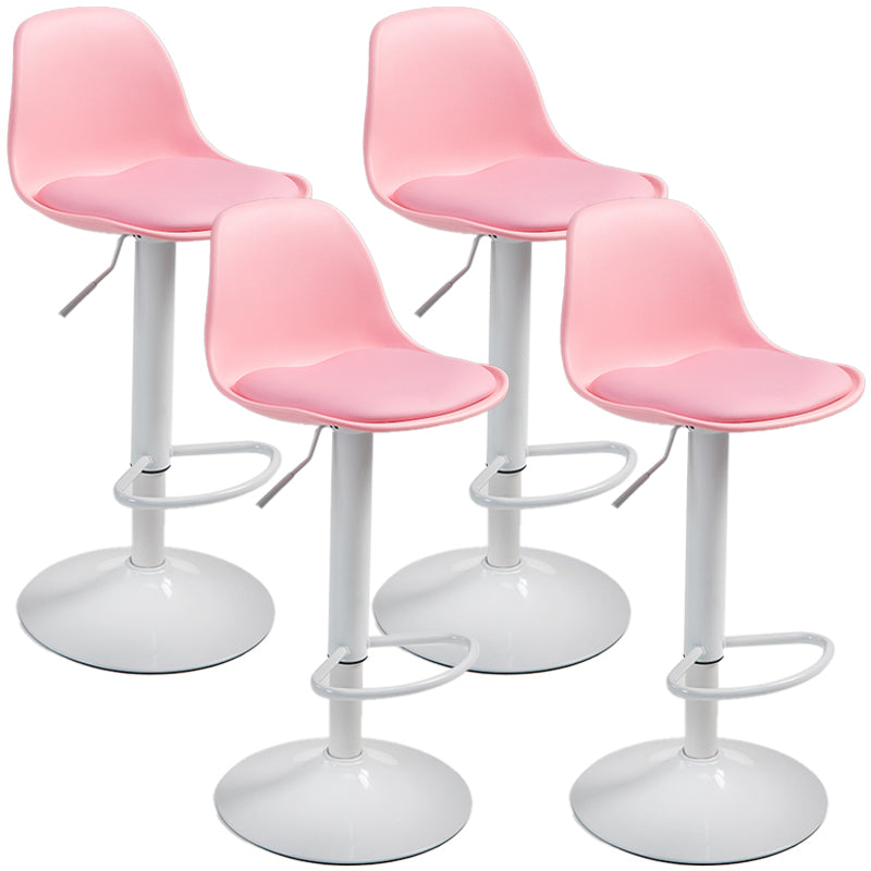 Scandinavian Bar Stool Bucket Leather Seat Counter Stool for Kitchen Bar Pink White 4 Piece Set Clearhalo 'Bar Furniture' 'Bar Stools' 'bar_stools' 'furn' 'furn_bar_stools' 'furniture_bar_stools' 'Kitchen & Dining Furniture' 'kitchen&dining_furn' 'kitchen' 'kitchen_furn' Furniture' 4211453