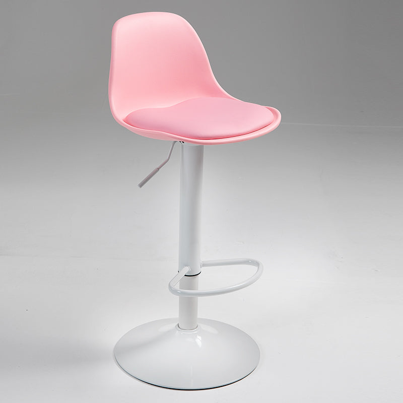 Scandinavian Bar Stool Bucket Leather Seat Counter Stool for Kitchen Bar Pink White 1 Piece Clearhalo 'Bar Furniture' 'Bar Stools' 'bar_stools' 'furn' 'furn_bar_stools' 'furniture_bar_stools' 'Kitchen & Dining Furniture' 'kitchen&dining_furn' 'kitchen' 'kitchen_furn' Furniture' 4211456