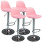 Scandinavian Bar Stool Bucket Leather Seat Counter Stool for Kitchen Bar Pink Silver 4 Piece Set Clearhalo 'Bar Furniture' 'Bar Stools' 'bar_stools' 'furn' 'furn_bar_stools' 'furniture_bar_stools' 'Kitchen & Dining Furniture' 'kitchen&dining_furn' 'kitchen' 'kitchen_furn' Furniture' 4211458