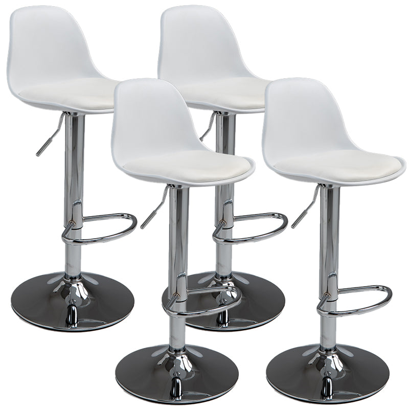 Scandinavian Bar Stool Bucket Leather Seat Counter Stool for Kitchen Bar White Silver 4 Piece Set Clearhalo 'Bar Furniture' 'Bar Stools' 'bar_stools' 'furn' 'furn_bar_stools' 'furniture_bar_stools' 'Kitchen & Dining Furniture' 'kitchen&dining_furn' 'kitchen' 'kitchen_furn' Furniture' 4211461
