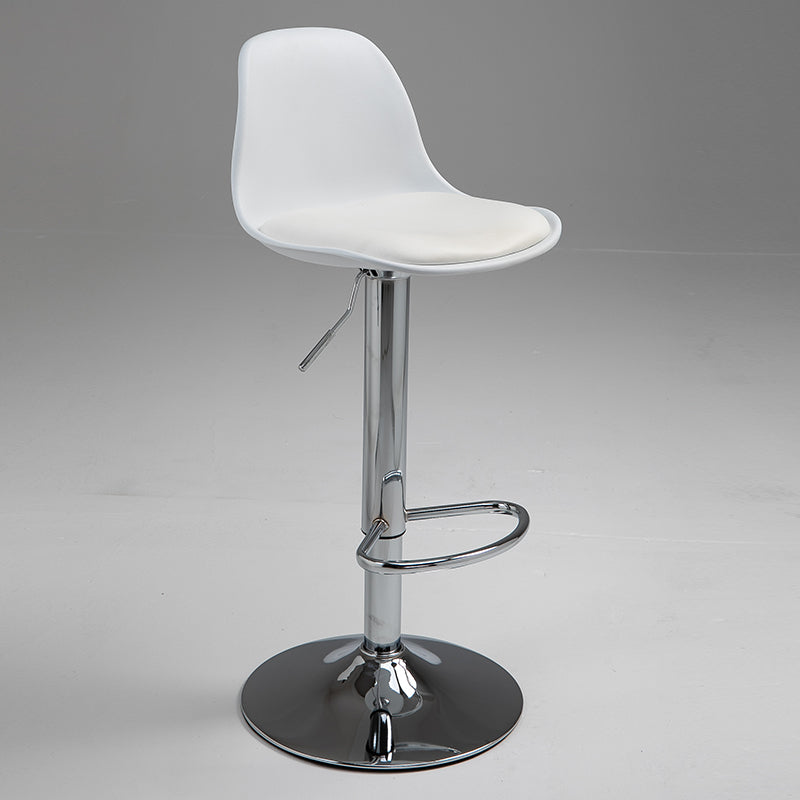 Scandinavian Bar Stool Bucket Leather Seat Counter Stool for Kitchen Bar White Silver 1 Piece Clearhalo 'Bar Furniture' 'Bar Stools' 'bar_stools' 'furn' 'furn_bar_stools' 'furniture_bar_stools' 'Kitchen & Dining Furniture' 'kitchen&dining_furn' 'kitchen' 'kitchen_furn' Furniture' 4211462