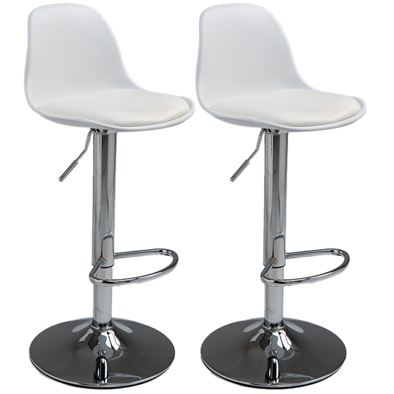 Scandinavian Bar Stool Bucket Leather Seat Counter Stool for Kitchen Bar White Silver 2 Piece Set Clearhalo 'Bar Furniture' 'Bar Stools' 'bar_stools' 'furn' 'furn_bar_stools' 'furniture_bar_stools' 'Kitchen & Dining Furniture' 'kitchen&dining_furn' 'kitchen' 'kitchen_furn' Furniture' 4211463