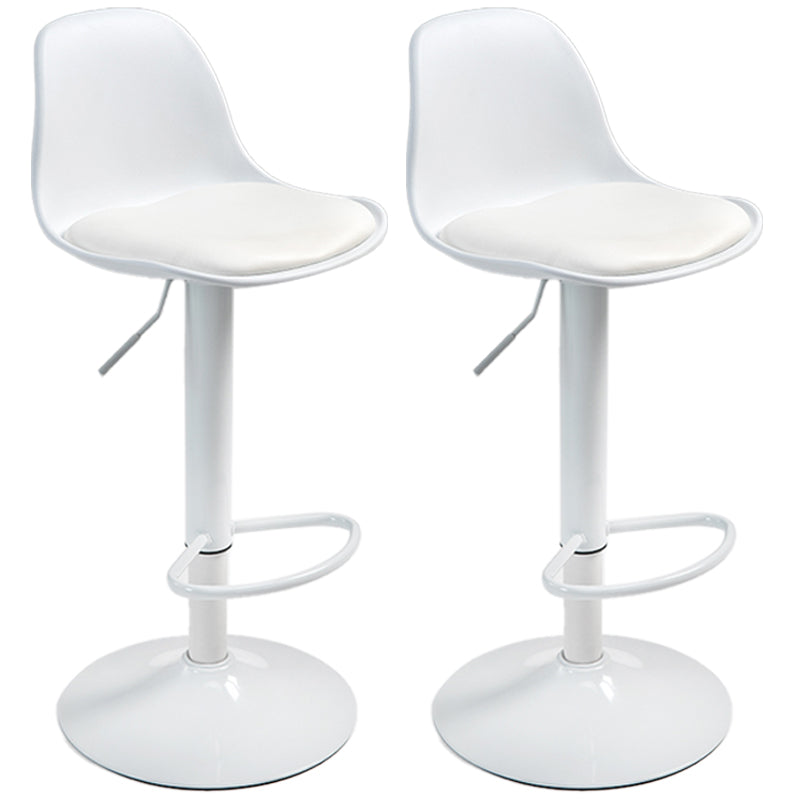 Scandinavian Bar Stool Bucket Leather Seat Counter Stool for Kitchen Bar White White 2 Piece Set Clearhalo 'Bar Furniture' 'Bar Stools' 'bar_stools' 'furn' 'furn_bar_stools' 'furniture_bar_stools' 'Kitchen & Dining Furniture' 'kitchen&dining_furn' 'kitchen' 'kitchen_furn' Furniture' 4211466