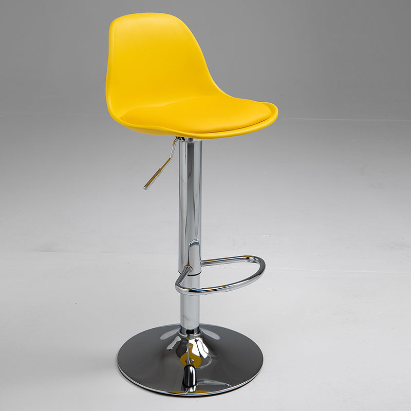 Scandinavian Bar Stool Bucket Leather Seat Counter Stool for Kitchen Bar Yellow Silver 1 Piece Clearhalo 'Bar Furniture' 'Bar Stools' 'bar_stools' 'furn' 'furn_bar_stools' 'furniture_bar_stools' 'Kitchen & Dining Furniture' 'kitchen&dining_furn' 'kitchen' 'kitchen_furn' Furniture' 4211468