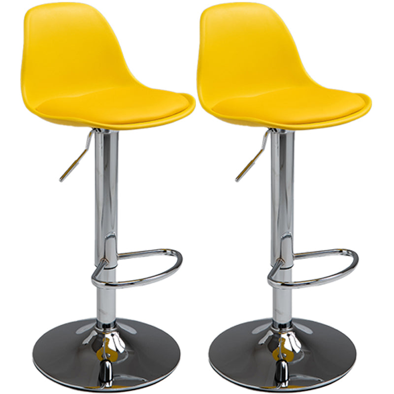 Scandinavian Bar Stool Bucket Leather Seat Counter Stool for Kitchen Bar Yellow Silver 2 Piece Set Clearhalo 'Bar Furniture' 'Bar Stools' 'bar_stools' 'furn' 'furn_bar_stools' 'furniture_bar_stools' 'Kitchen & Dining Furniture' 'kitchen&dining_furn' 'kitchen' 'kitchen_furn' Furniture' 4211469