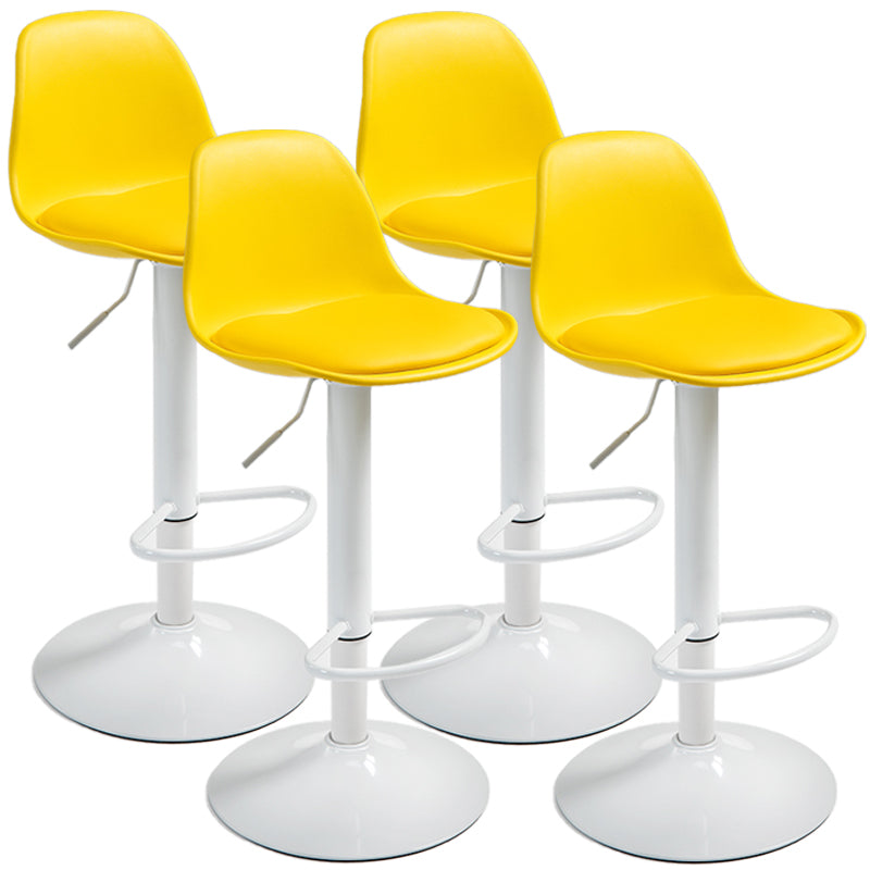 Scandinavian Bar Stool Bucket Leather Seat Counter Stool for Kitchen Bar Yellow White 4 Piece Set Clearhalo 'Bar Furniture' 'Bar Stools' 'bar_stools' 'furn' 'furn_bar_stools' 'furniture_bar_stools' 'Kitchen & Dining Furniture' 'kitchen&dining_furn' 'kitchen' 'kitchen_furn' Furniture' 4211470
