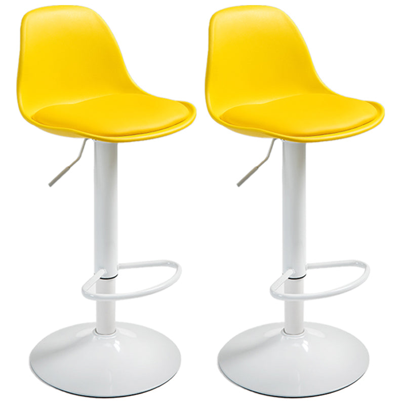 Scandinavian Bar Stool Bucket Leather Seat Counter Stool for Kitchen Bar Yellow White 2 Piece Set Clearhalo 'Bar Furniture' 'Bar Stools' 'bar_stools' 'furn' 'furn_bar_stools' 'furniture_bar_stools' 'Kitchen & Dining Furniture' 'kitchen&dining_furn' 'kitchen' 'kitchen_furn' Furniture' 4211472