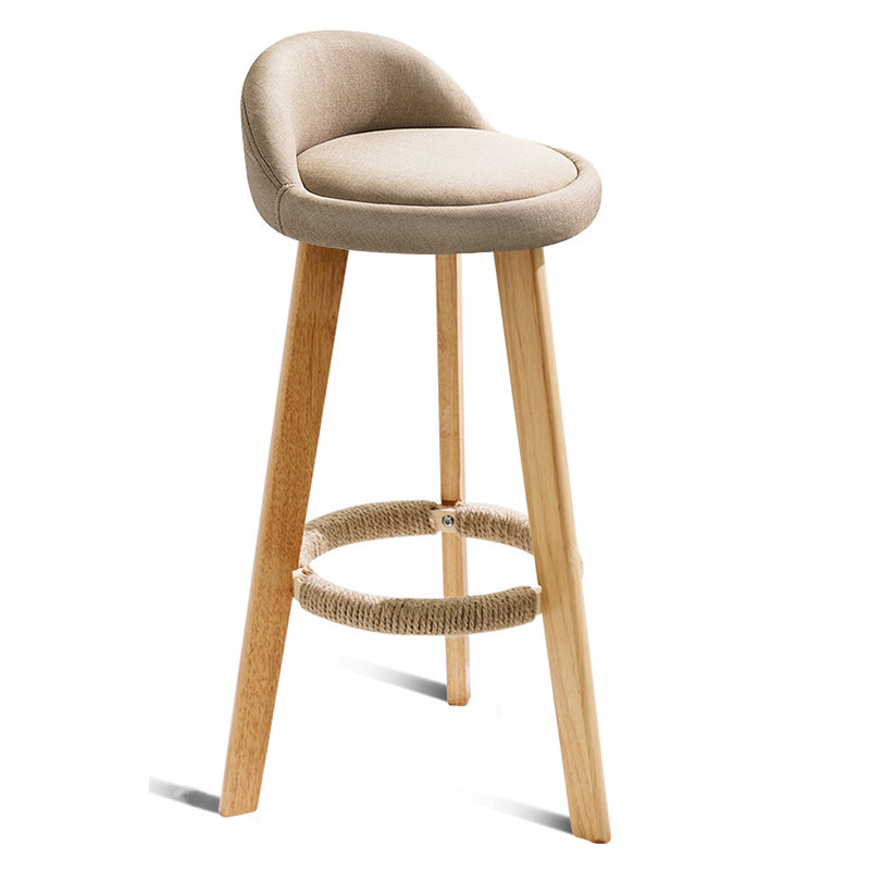 Scandinavian Style Wooden Legs Bar-stool Counter Stool for Kitchen Bar 1Pcs Khaki Clearhalo 'Bar Furniture' 'Bar Stools' 'bar_stools' 'furn' 'furn_bar_stools' 'furniture_bar_stools' 'Kitchen & Dining Furniture' 'kitchen&dining_furn' 'kitchen' 'kitchen_furn' Furniture' 4211476