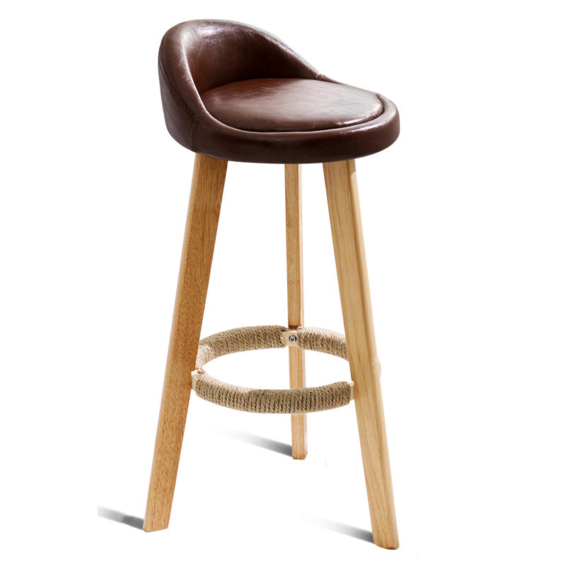 Scandinavian Style Wooden Legs Bar-stool Counter Stool for Kitchen Bar 1Pcs Coffee Clearhalo 'Bar Furniture' 'Bar Stools' 'bar_stools' 'furn' 'furn_bar_stools' 'furniture_bar_stools' 'Kitchen & Dining Furniture' 'kitchen&dining_furn' 'kitchen' 'kitchen_furn' Furniture' 4211477
