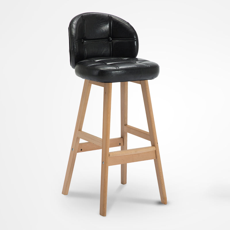 Scandinavian Style Wooden Legs Bar Stool Kitchen Bar Counter Stool 1Pcs Black Wood Clearhalo 'Bar Furniture' 'Bar Stools' 'bar_stools' 'furn' 'furn_bar_stools' 'furniture_bar_stools' 'Kitchen & Dining Furniture' 'kitchen&dining_furn' 'kitchen' 'kitchen_furn' Furniture' 4211494