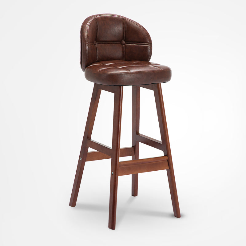 Scandinavian Style Wooden Legs Bar Stool Kitchen Bar Counter Stool 1Pcs Dark Coffee Brown Clearhalo 'Bar Furniture' 'Bar Stools' 'bar_stools' 'furn' 'furn_bar_stools' 'furniture_bar_stools' 'Kitchen & Dining Furniture' 'kitchen&dining_furn' 'kitchen' 'kitchen_furn' Furniture' 4211502