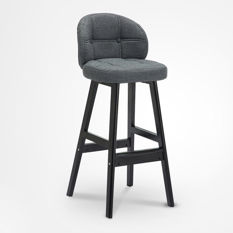 Scandinavian Style Wooden Legs Bar Stool Kitchen Bar Counter Stool 1Pcs Grey Black Clearhalo 'Bar Furniture' 'Bar Stools' 'bar_stools' 'furn' 'furn_bar_stools' 'furniture_bar_stools' 'Kitchen & Dining Furniture' 'kitchen&dining_furn' 'kitchen' 'kitchen_furn' Furniture' 4211504