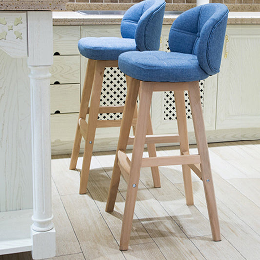Scandinavian Style Wooden Legs Bar Stool Kitchen Bar Counter Stool 1Pcs Clearhalo 'Bar Furniture' 'Bar Stools' 'bar_stools' 'furn' 'furn_bar_stools' 'furniture_bar_stools' 'Kitchen & Dining Furniture' 'kitchen&dining_furn' 'kitchen' 'kitchen_furn' Furniture' 4211507