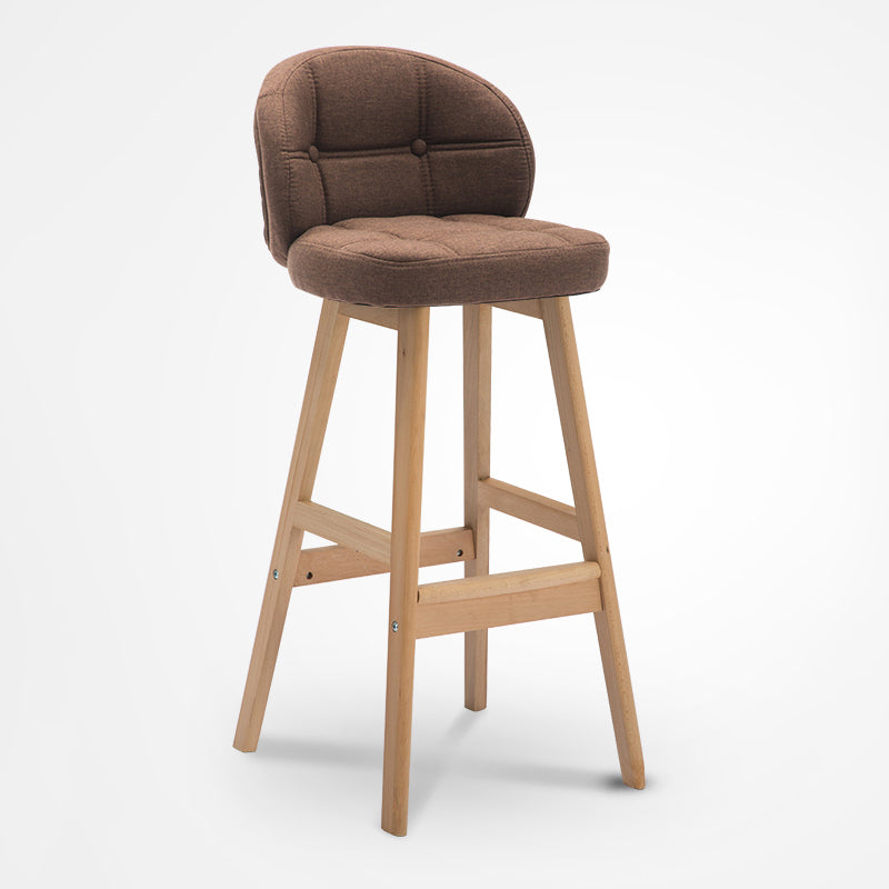 Scandinavian Style Wooden Legs Bar Stool Kitchen Bar Counter Stool 1Pcs Light Coffee Wood Clearhalo 'Bar Furniture' 'Bar Stools' 'bar_stools' 'furn' 'furn_bar_stools' 'furniture_bar_stools' 'Kitchen & Dining Furniture' 'kitchen&dining_furn' 'kitchen' 'kitchen_furn' Furniture' 4211508