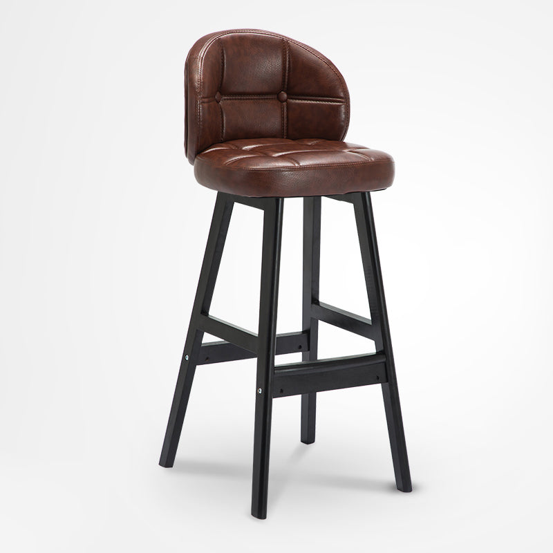 Scandinavian Style Wooden Legs Bar Stool Kitchen Bar Counter Stool 1Pcs Dark Coffee Black Clearhalo 'Bar Furniture' 'Bar Stools' 'bar_stools' 'furn' 'furn_bar_stools' 'furniture_bar_stools' 'Kitchen & Dining Furniture' 'kitchen&dining_furn' 'kitchen' 'kitchen_furn' Furniture' 4211510