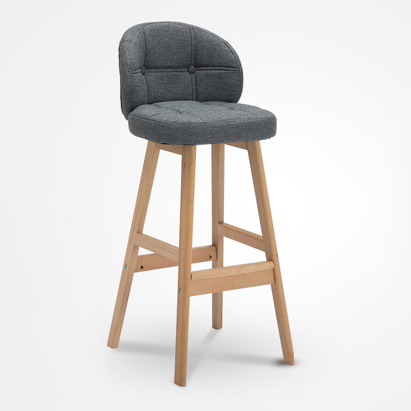 Scandinavian Style Wooden Legs Bar Stool Kitchen Bar Counter Stool 1Pcs Grey Wood Clearhalo 'Bar Furniture' 'Bar Stools' 'bar_stools' 'furn' 'furn_bar_stools' 'furniture_bar_stools' 'Kitchen & Dining Furniture' 'kitchen&dining_furn' 'kitchen' 'kitchen_furn' Furniture' 4211512