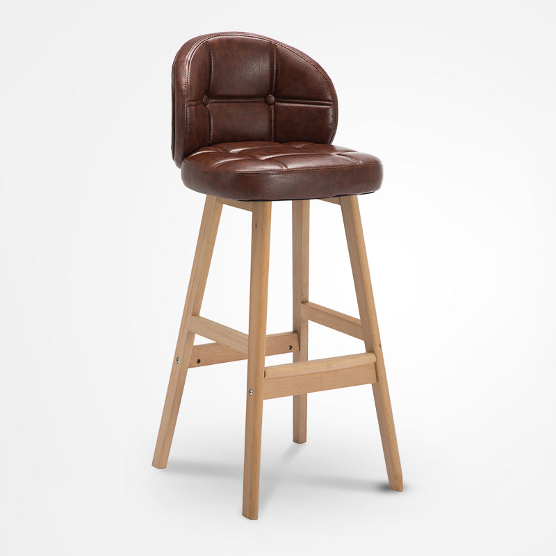 Scandinavian Style Wooden Legs Bar Stool Kitchen Bar Counter Stool 1Pcs Dark Coffee Wood Clearhalo 'Bar Furniture' 'Bar Stools' 'bar_stools' 'furn' 'furn_bar_stools' 'furniture_bar_stools' 'Kitchen & Dining Furniture' 'kitchen&dining_furn' 'kitchen' 'kitchen_furn' Furniture' 4211513