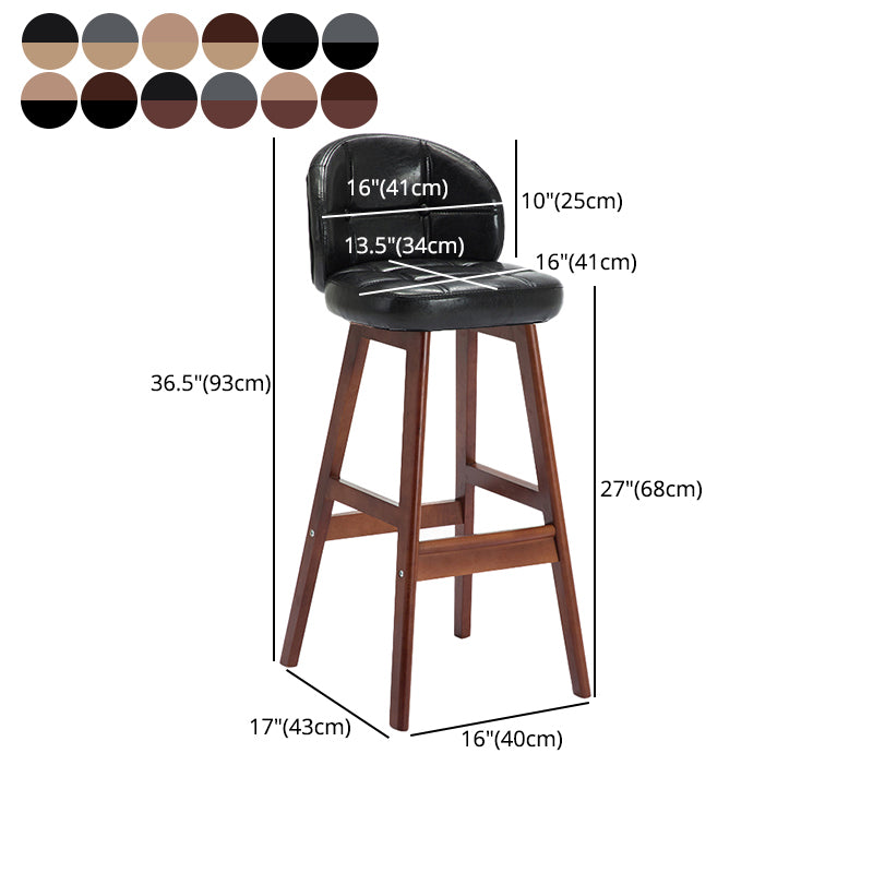 Scandinavian Style Wooden Legs Bar Stool Kitchen Bar Counter Stool 1Pcs Clearhalo 'Bar Furniture' 'Bar Stools' 'bar_stools' 'furn' 'furn_bar_stools' 'furniture_bar_stools' 'Kitchen & Dining Furniture' 'kitchen&dining_furn' 'kitchen' 'kitchen_furn' Furniture' 4211514