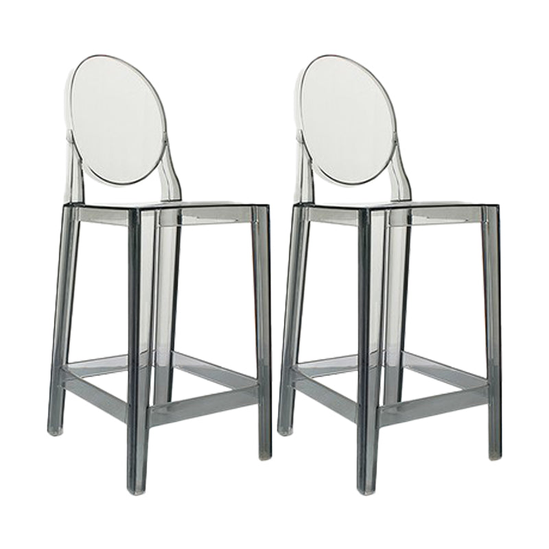 26-inch Height Barstool Modern Indoor Transparent Plastic Bar Stool Smoke Gray 2 Piece Set Clearhalo 'Bar Furniture' 'Bar Stools' 'bar_stools' 'furn' 'furn_bar_stools' 'furniture_bar_stools' 'Kitchen & Dining Furniture' 'kitchen&dining_furn' 'kitchen' 'kitchen_furn' Furniture' 4211517