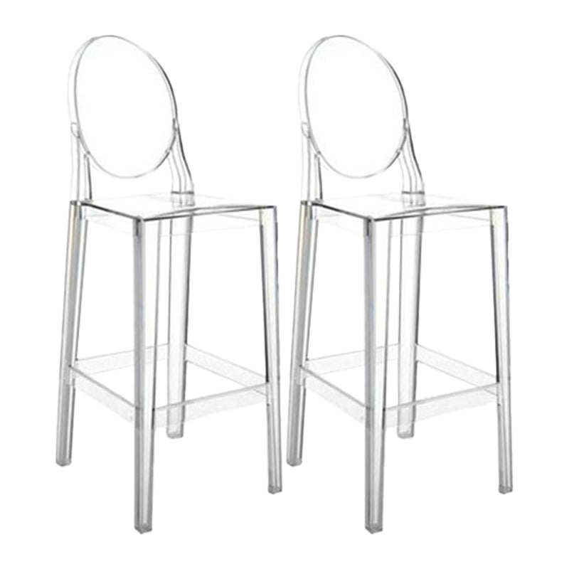 26-inch Height Barstool Modern Indoor Transparent Plastic Bar Stool Clear 2 Piece Set Clearhalo 'Bar Furniture' 'Bar Stools' 'bar_stools' 'furn' 'furn_bar_stools' 'furniture_bar_stools' 'Kitchen & Dining Furniture' 'kitchen&dining_furn' 'kitchen' 'kitchen_furn' Furniture' 4211519