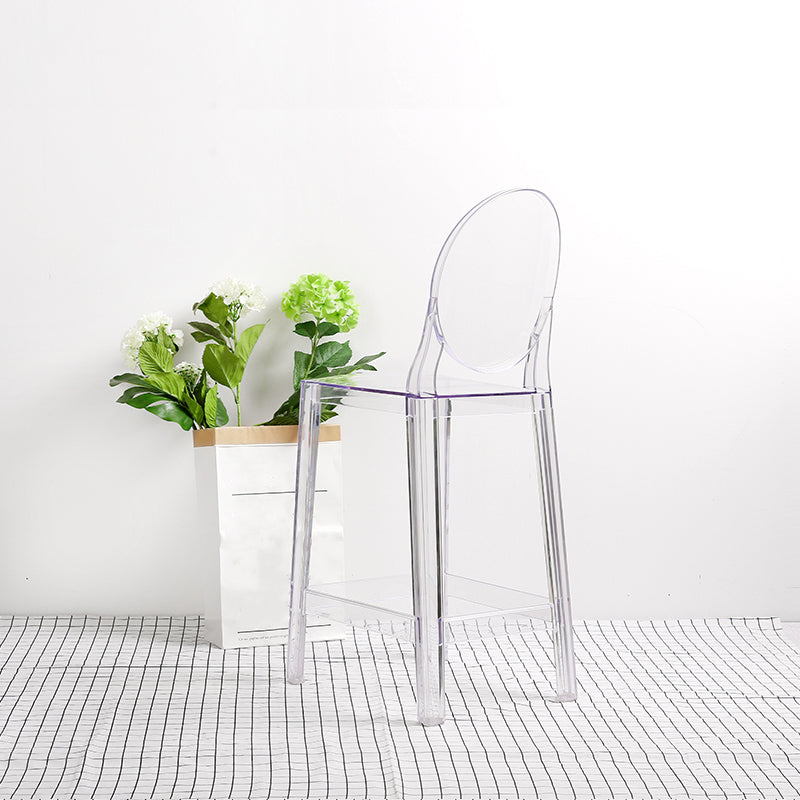 26-inch Height Barstool Modern Indoor Transparent Plastic Bar Stool Clearhalo 'Bar Furniture' 'Bar Stools' 'bar_stools' 'furn' 'furn_bar_stools' 'furniture_bar_stools' 'Kitchen & Dining Furniture' 'kitchen&dining_furn' 'kitchen' 'kitchen_furn' Furniture' 4211520