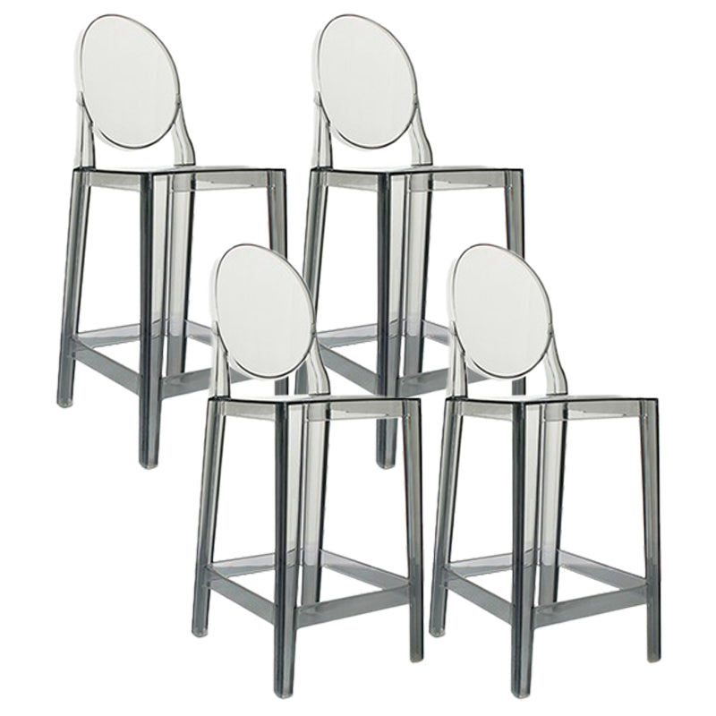26-inch Height Barstool Modern Indoor Transparent Plastic Bar Stool Smoke Gray 4 Piece Set Clearhalo 'Bar Furniture' 'Bar Stools' 'bar_stools' 'furn' 'furn_bar_stools' 'furniture_bar_stools' 'Kitchen & Dining Furniture' 'kitchen&dining_furn' 'kitchen' 'kitchen_furn' Furniture' 4211521