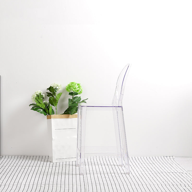 26-inch Height Barstool Modern Indoor Transparent Plastic Bar Stool Clearhalo 'Bar Furniture' 'Bar Stools' 'bar_stools' 'furn' 'furn_bar_stools' 'furniture_bar_stools' 'Kitchen & Dining Furniture' 'kitchen&dining_furn' 'kitchen' 'kitchen_furn' Furniture' 4211522