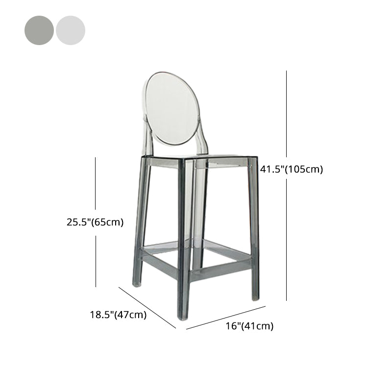 26-inch Height Barstool Modern Indoor Transparent Plastic Bar Stool Clearhalo 'Bar Furniture' 'Bar Stools' 'bar_stools' 'furn' 'furn_bar_stools' 'furniture_bar_stools' 'Kitchen & Dining Furniture' 'kitchen&dining_furn' 'kitchen' 'kitchen_furn' Furniture' 4211528