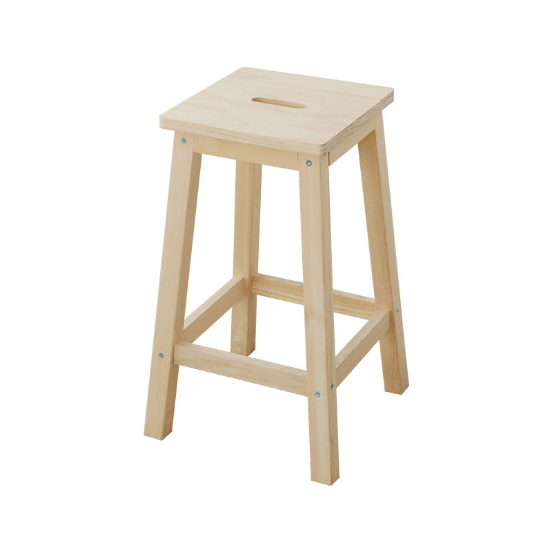 Industrial Natural Counter Stools Wooden Armless Bar Stools with Square Seat 1 Piece Clearhalo 'Bar Furniture' 'Bar Stools' 'bar_stools' 'furn' 'furn_bar_stools' 'furniture_bar_stools' 'Kitchen & Dining Furniture' 'kitchen&dining_furn' 'kitchen' 'kitchen_furn' Furniture' 4211535