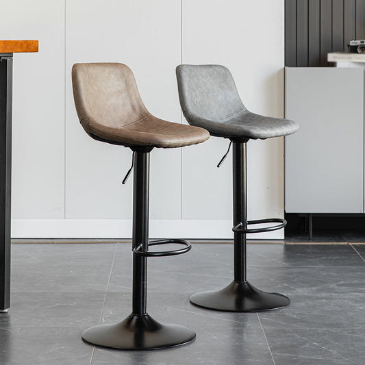 1 Pcs Scandinavian Adjustable Height Counter Stools Leather Iron Bar Stools with Footrest Clearhalo 'Bar Furniture' 'Bar Stools' 'bar_stools' 'furn' 'furn_bar_stools' 'furniture_bar_stools' 'Kitchen & Dining Furniture' 'kitchen&dining_furn' 'kitchen' 'kitchen_furn' Furniture' 4211539