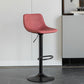 1 Pcs Scandinavian Adjustable Height Counter Stools Leather Iron Bar Stools with Footrest Pink Clearhalo 'Bar Furniture' 'Bar Stools' 'bar_stools' 'furn' 'furn_bar_stools' 'furniture_bar_stools' 'Kitchen & Dining Furniture' 'kitchen&dining_furn' 'kitchen' 'kitchen_furn' Furniture' 4211543