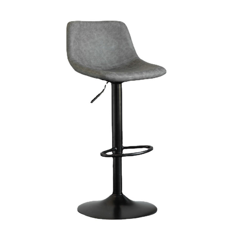 1 Pcs Scandinavian Adjustable Height Counter Stools Leather Iron Bar Stools with Footrest Clearhalo 'Bar Furniture' 'Bar Stools' 'bar_stools' 'furn' 'furn_bar_stools' 'furniture_bar_stools' 'Kitchen & Dining Furniture' 'kitchen&dining_furn' 'kitchen' 'kitchen_furn' Furniture' 4211547