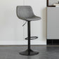 1 Pcs Scandinavian Adjustable Height Counter Stools Leather Iron Bar Stools with Footrest Grey Clearhalo 'Bar Furniture' 'Bar Stools' 'bar_stools' 'furn' 'furn_bar_stools' 'furniture_bar_stools' 'Kitchen & Dining Furniture' 'kitchen&dining_furn' 'kitchen' 'kitchen_furn' Furniture' 4211551