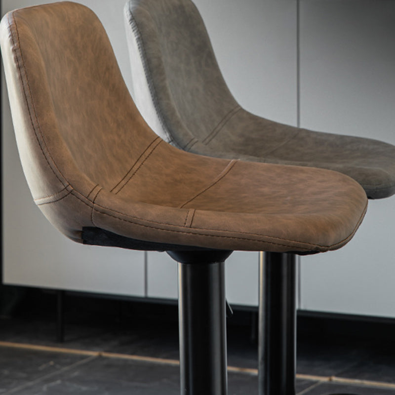 1 Pcs Scandinavian Adjustable Height Counter Stools Leather Iron Bar Stools with Footrest Clearhalo 'Bar Furniture' 'Bar Stools' 'bar_stools' 'furn' 'furn_bar_stools' 'furniture_bar_stools' 'Kitchen & Dining Furniture' 'kitchen&dining_furn' 'kitchen' 'kitchen_furn' Furniture' 4211552