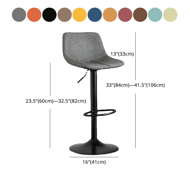 1 Pcs Scandinavian Adjustable Height Counter Stools Leather Iron Bar Stools with Footrest Clearhalo 'Bar Furniture' 'Bar Stools' 'bar_stools' 'furn' 'furn_bar_stools' 'furniture_bar_stools' 'Kitchen & Dining Furniture' 'kitchen&dining_furn' 'kitchen' 'kitchen_furn' Furniture' 4211559