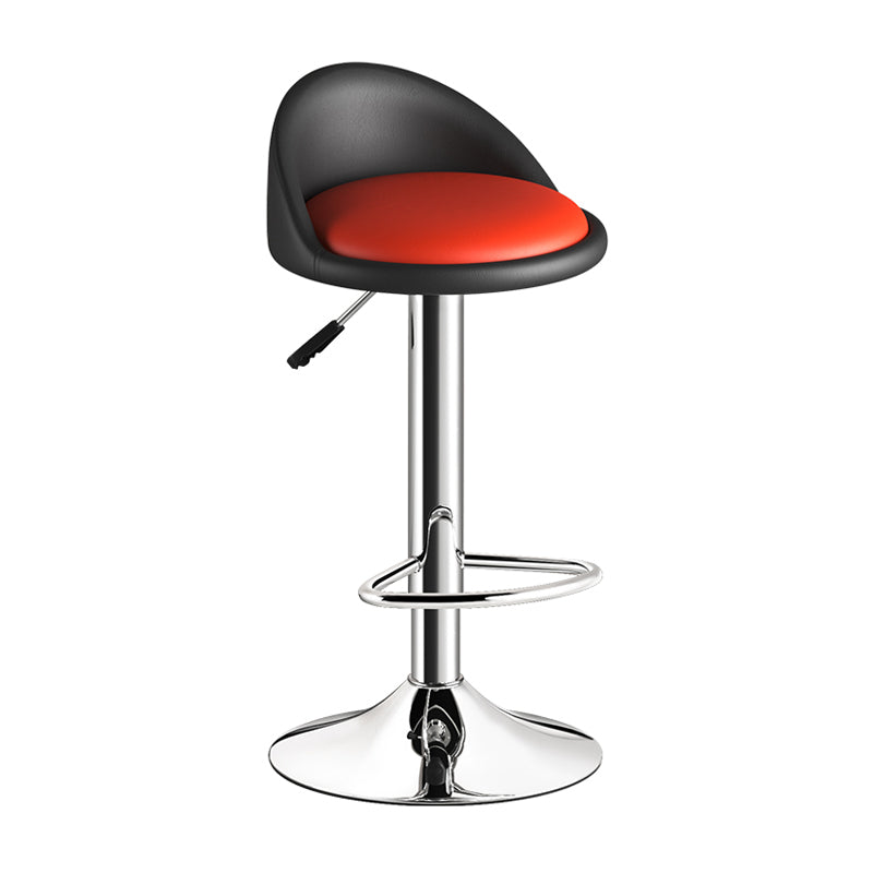 Lift and Rotate Height Stool Modern Indoor Leather Armless Bar Stool 1 Piece Black-Red Clearhalo 'Bar Furniture' 'Bar Stools' 'bar_stools' 'furn' 'furn_bar_stools' 'furniture_bar_stools' 'Kitchen & Dining Furniture' 'kitchen&dining_furn' 'kitchen' 'kitchen_furn' Furniture' 4211561