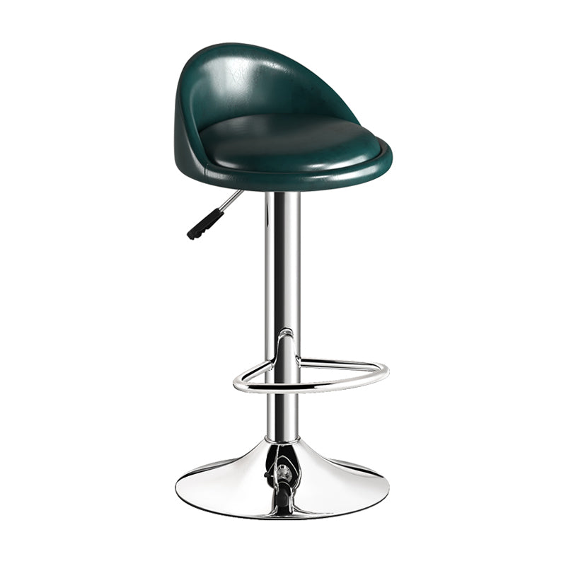 Lift and Rotate Height Stool Modern Indoor Leather Armless Bar Stool 1 Piece Green Clearhalo 'Bar Furniture' 'Bar Stools' 'bar_stools' 'furn' 'furn_bar_stools' 'furniture_bar_stools' 'Kitchen & Dining Furniture' 'kitchen&dining_furn' 'kitchen' 'kitchen_furn' Furniture' 4211562